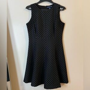 American Living Black and White Polka Dot Midi Dress